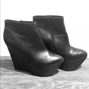 TOPSHOP Black Attik Platform Wedge Boots